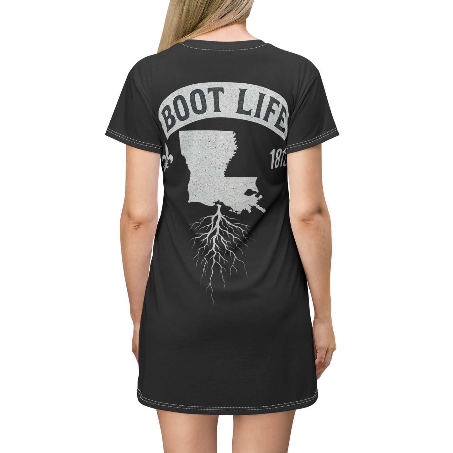 Louisiana Boot Life T-Shirt Dress - Casual Summer Dress, Comfortable Day Dress, Gift for Louisiana Lovers, Southern Style Outfit