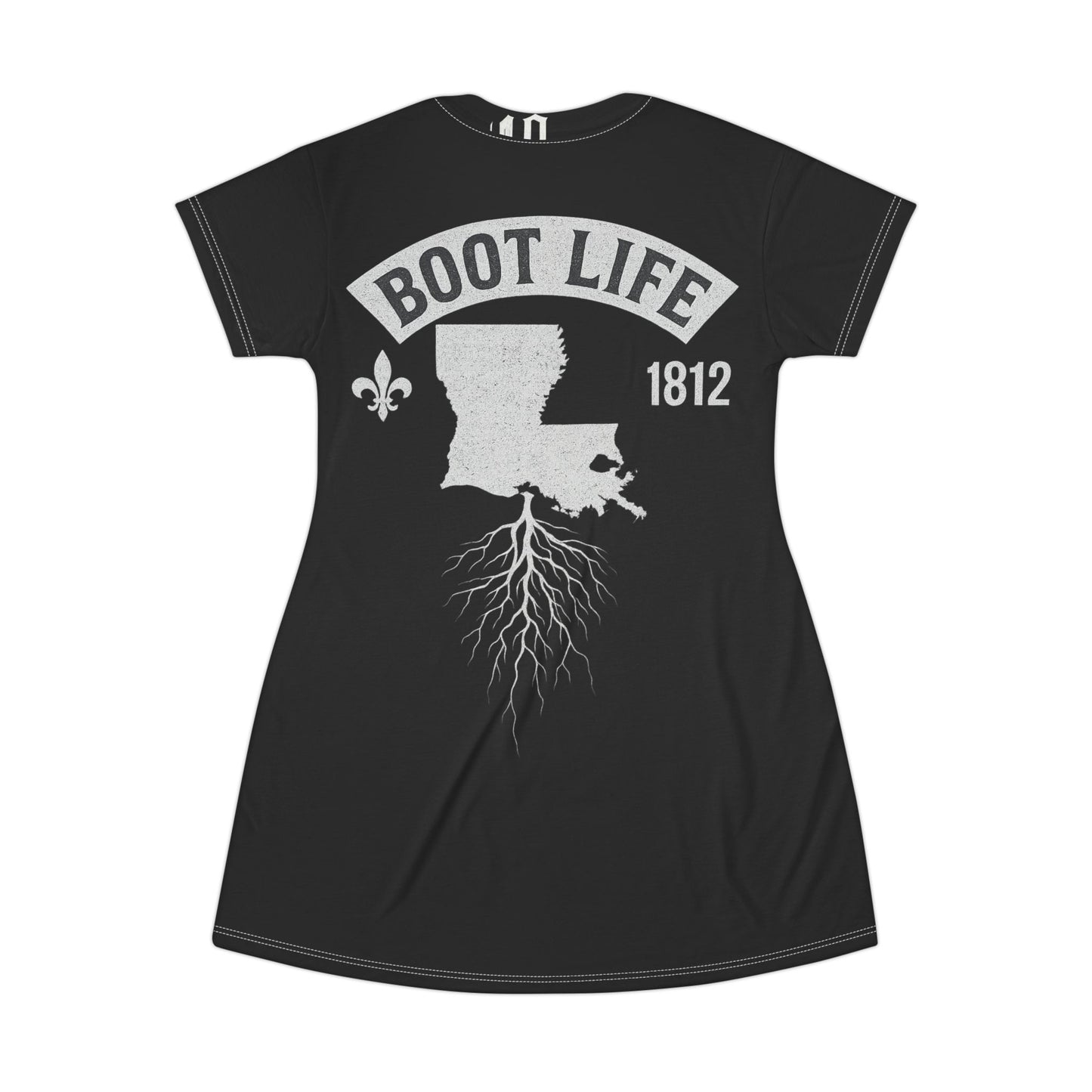 Louisiana Boot Life T-Shirt Dress - Casual Summer Dress, Comfortable Day Dress, Gift for Louisiana Lovers, Southern Style Outfit