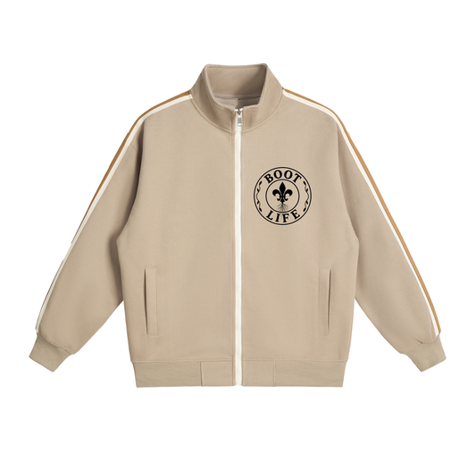 Contrast Side-Stripe Stand Collar  Jacket