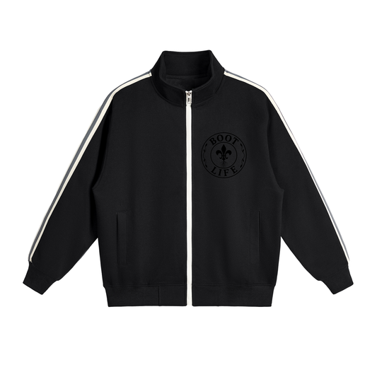 Contrast Side-Stripe Stand Collar  Jacket